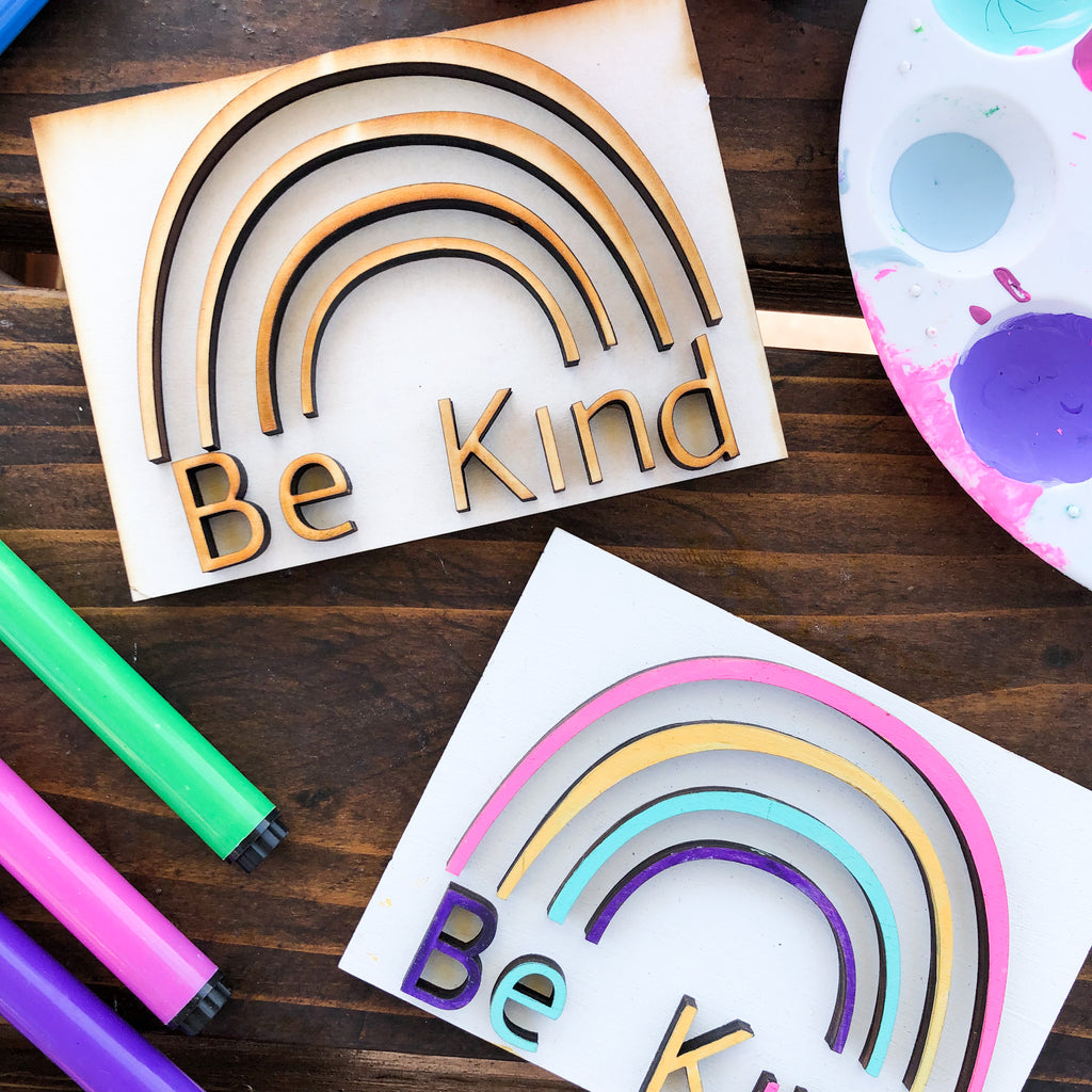 Be Kind Tier Tray Decor Wooden Craft Project
