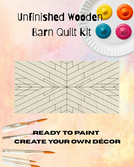 Aztec Barn Quilt Block: Rectangle DIY Kit | Wooden Mosaic Sign Kit | Unfinished DIY Quilt Wood Paintable Wall Art - A Vision to Remember