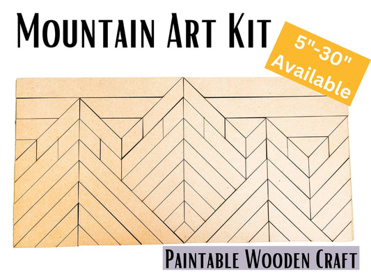 Mountain Art Wooden Wall Art, National Park DIY Crafts for Adults Unfinished Sign to Paint | Group Painting Kit | 4 Mountainous Peaks - A Vision to Remember