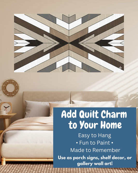 Large Flower Barn Quilt: Rectangle Painting DIY Kit for Adults & Kids | DIY Barn Quilt Art | Quilted Wood Blocks | Paint Your Quilt - A Vision to Remember