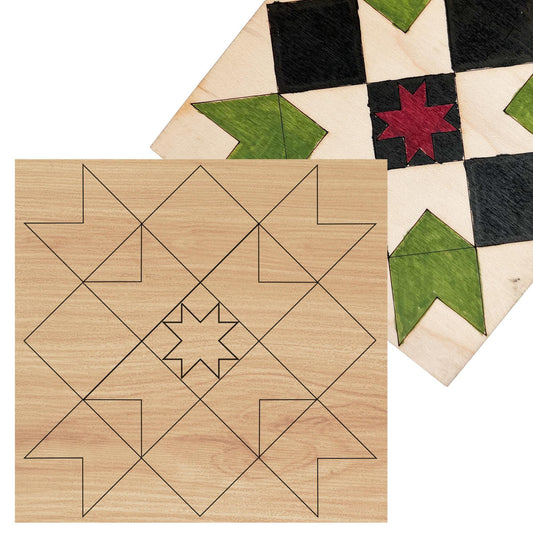 Patchwork Star Wooden Barn Quilt Block: DIY Kit for Adults | Paintable Barn Quilt | Paintable Wood Quilt | DIY Kit for Women - A Vision to Remember