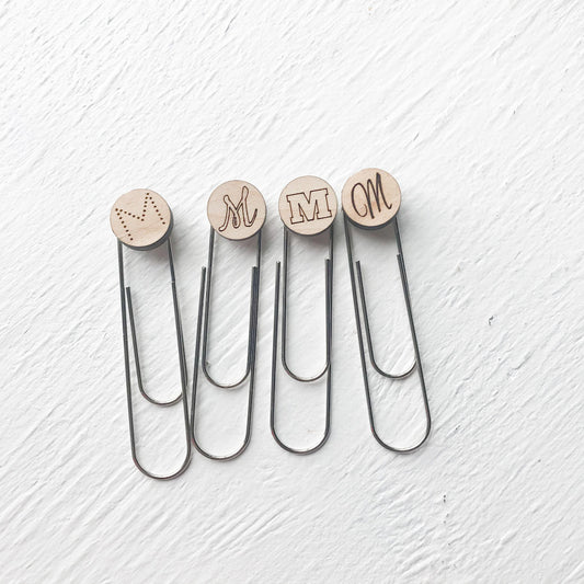 4 Initial Wood Jumbo Paperclip Personalized Gift for Teacher and Students - A Vision to Remember