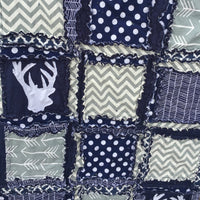 Woodland Crib Bedding - Navy / Gray - A Vision to Remember