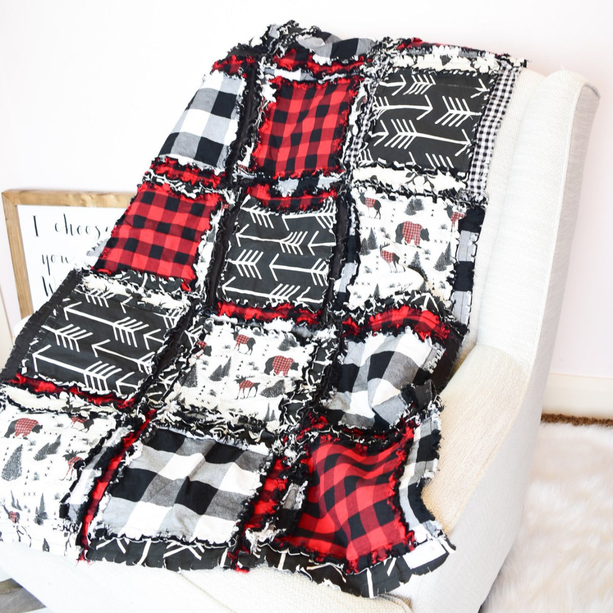 Black outlet crib blanket