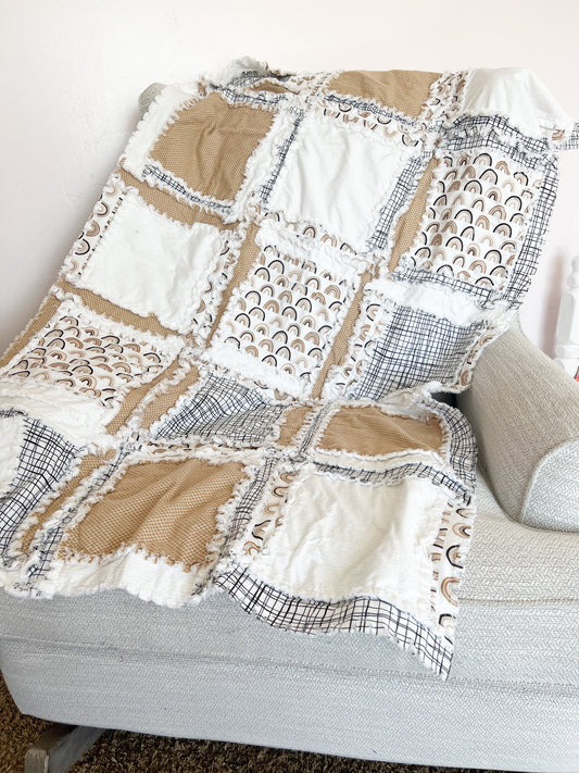 Neutral Rainbow Baby Quilt - A Vision to Remember