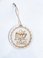 Zip Code Ornament Christmas Gifts of Our Happy Place - A Vision to Remember