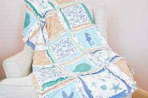Nautical Nursery Bedding, Rag Quilt Style
