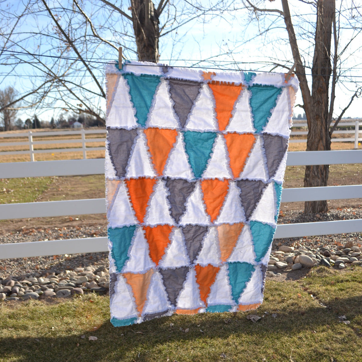 Modern Triangle Rag Quilt Pattern - A Vision to Remember