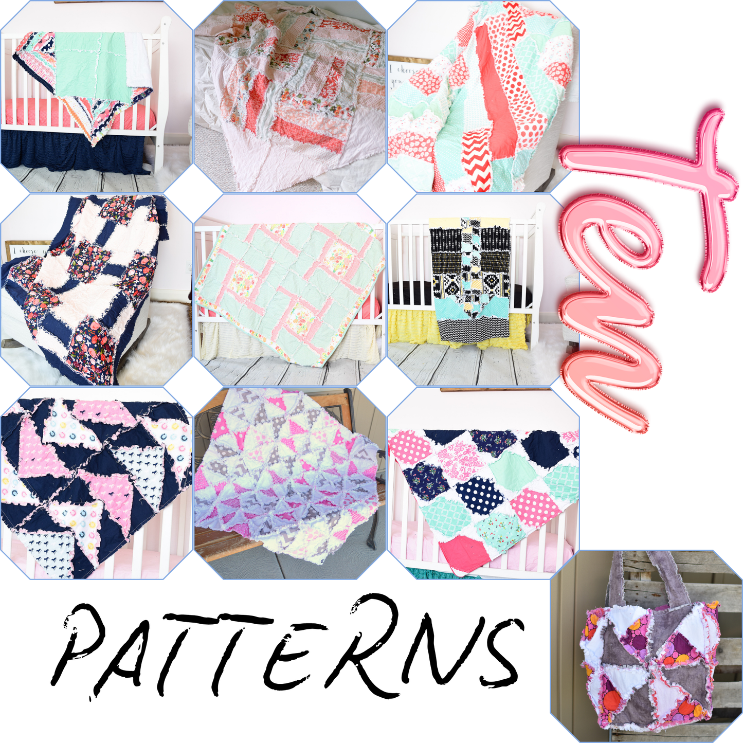 Unique Rag Quilt Pattern Book PDF | 10 Patterns - A Vision to Remember