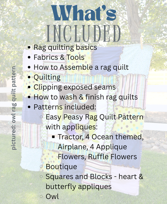 Applique Rag Quilt Patterns PDF Bundle - A Vision to Remember
