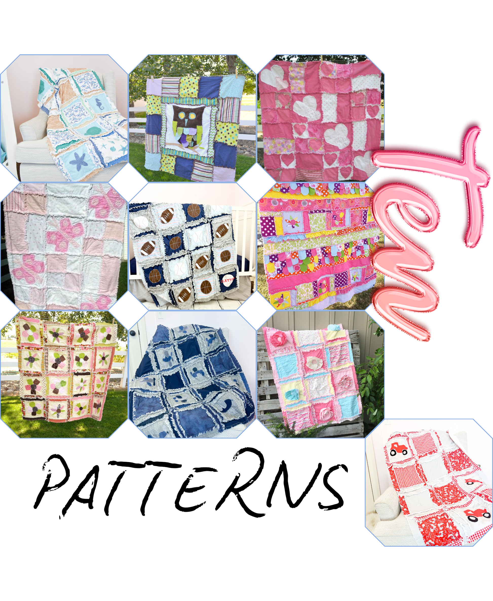Applique Rag Quilt Patterns PDF Bundle - A Vision to Remember