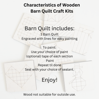 9 Inch DIY Barn Quilt Block, Many Wooden Quilt Patterns - A Vision to Remember