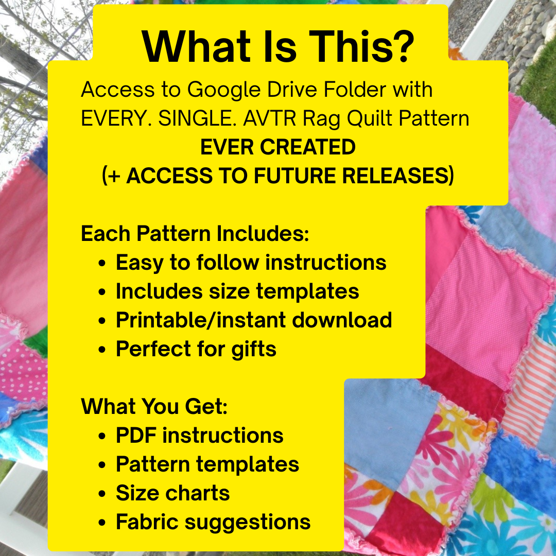 Complete AVTR Rag Quilt Pattern Library - A Vision to Remember
