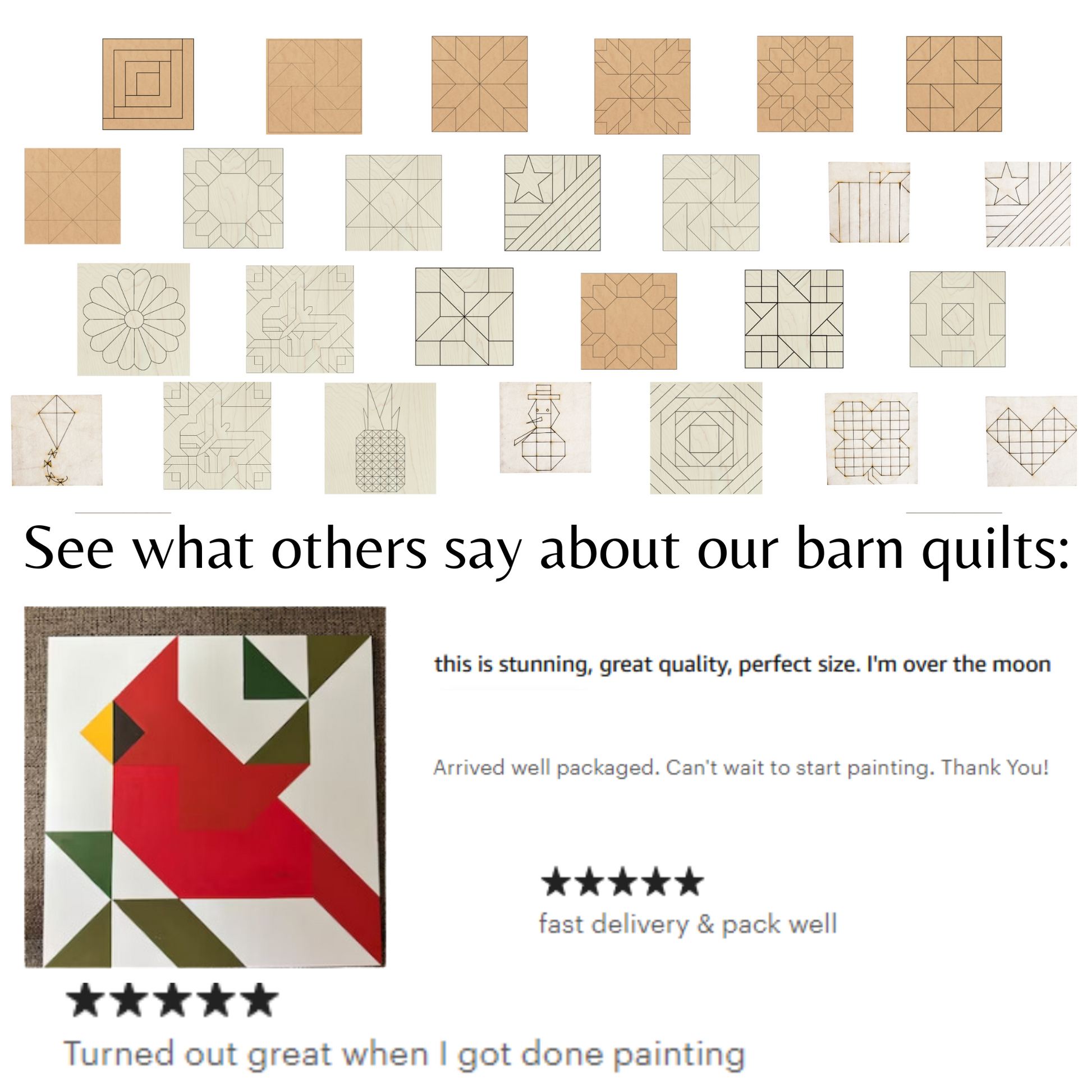Barn Quilt Designs to Paint | Many Designs and Sizes Available - A Vision to Remember
