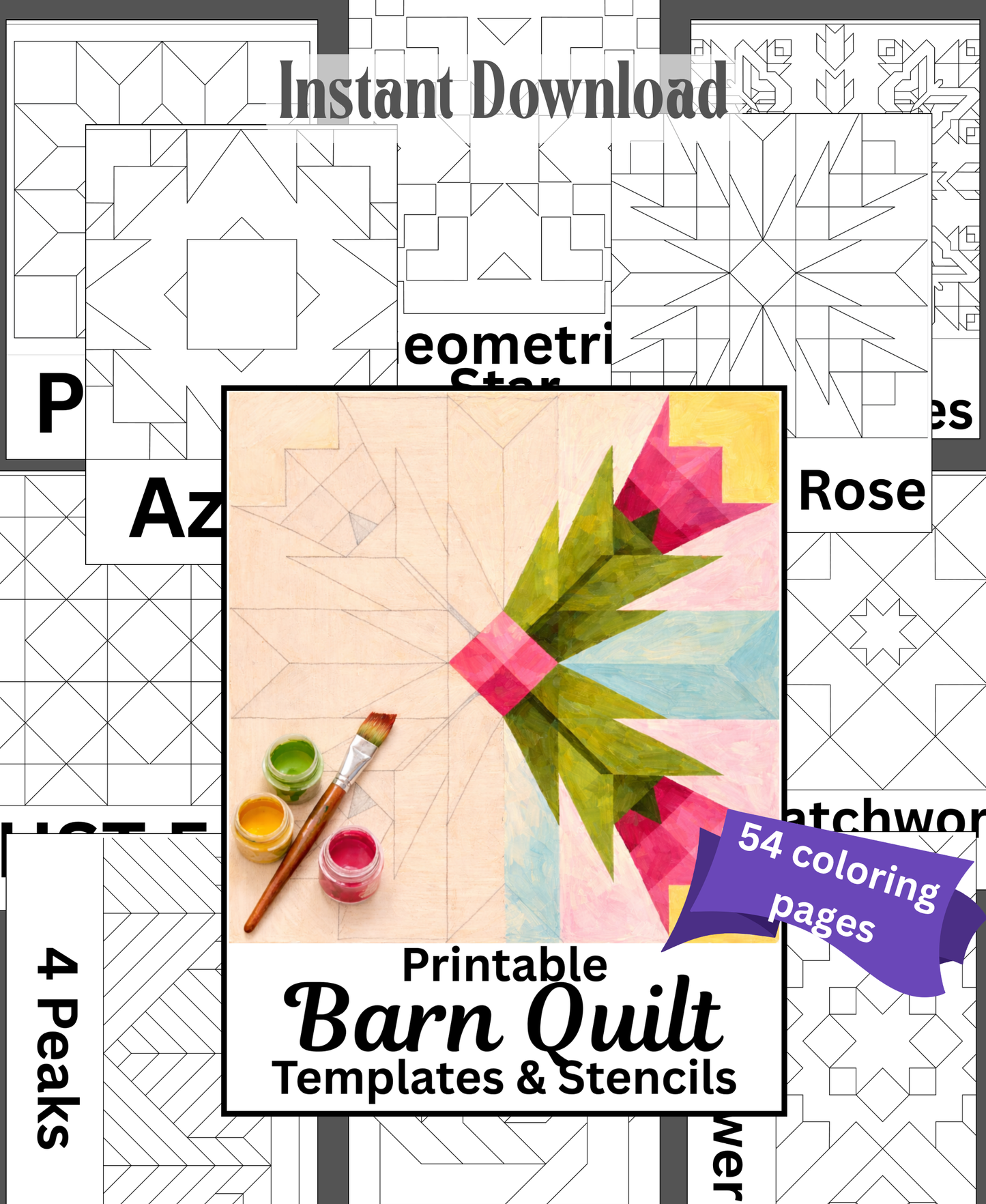 Barn Quilt SVG Bundle | 50+ Laser Cut Files | Wood Quilt Patterns Glowforge Lightburn Inkscape DIY Paint Sign Designs - A Vision to Remember