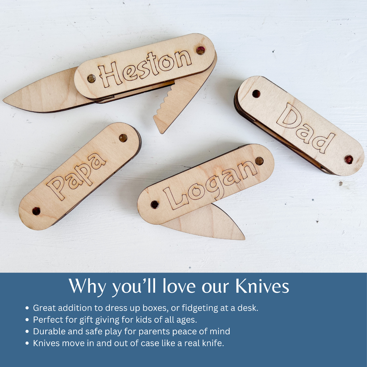 Wooden Toy Pocket Knife for Kids (Personalized) - A Vision to Remember