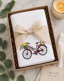 Embroidered Bicycle Kitchen Towel – Charming & Stylish Kitchen Décor
