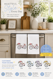 Embroidered Bicycle Kitchen Towel – Charming & Stylish Kitchen Décor