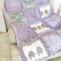 Elephant Crib Bedding | Purple / Gray - A Vision to Remember