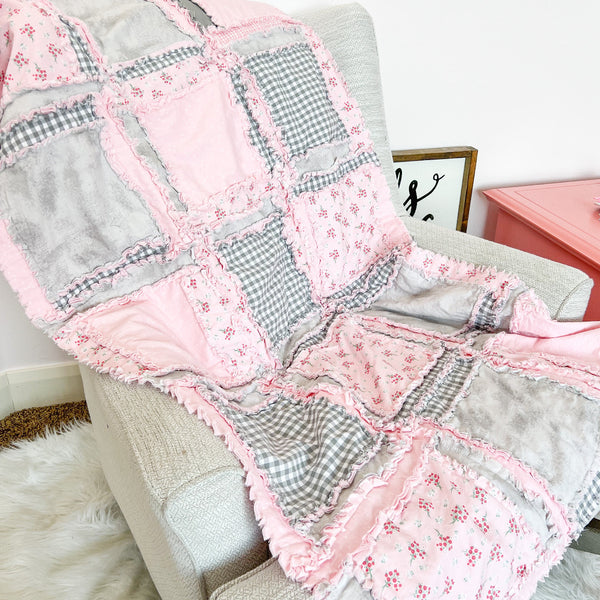 Pink and Gray Crib Bedding - A Vision to Remember