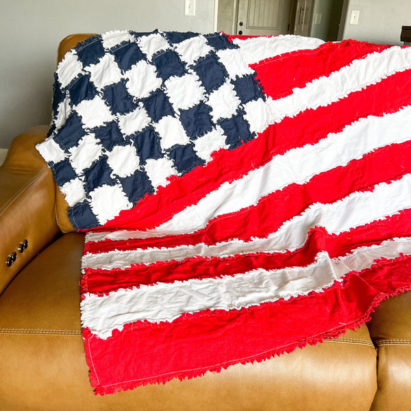 USA Flag Rag Quilt Pattern - A Vision to Remember