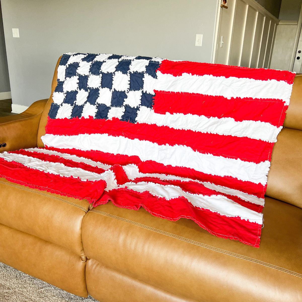 USA Flag Rag Quilt Pattern - A Vision to Remember