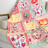 Ruffle Flower Toddler Girl Bedding - Mint / Pink / Yellow - A Vision to Remember