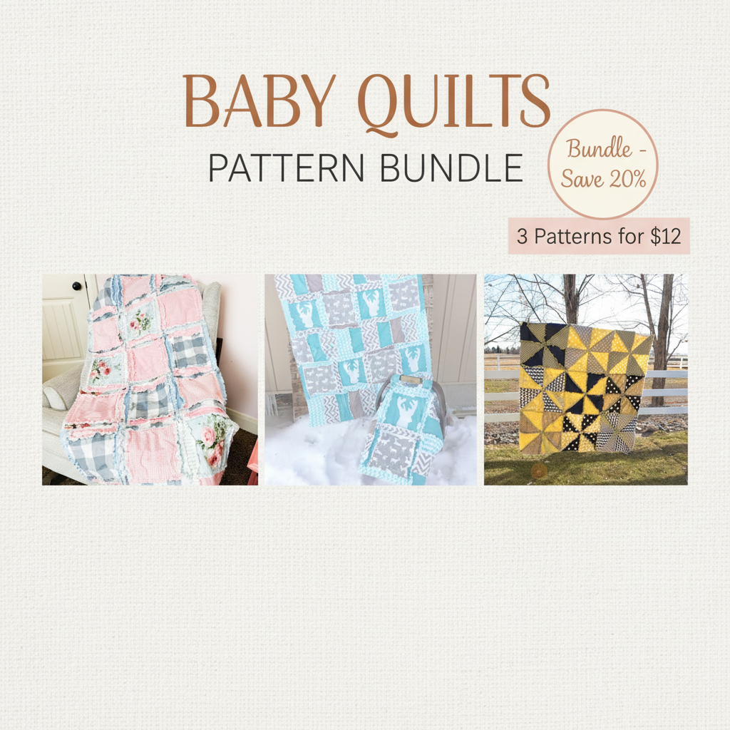 Baby Quilts Pattern Bundle | 3 Rag Quilt Patterns - A Vision to Remember