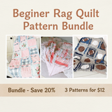 Beginner Rag Quilt Pattern Bundle | 3 Easy Patterns - A Vision to Remember