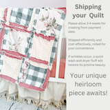 Baby Girl Boho Crib Bedding | Mauve Pink Floral and Sage Green Plaid