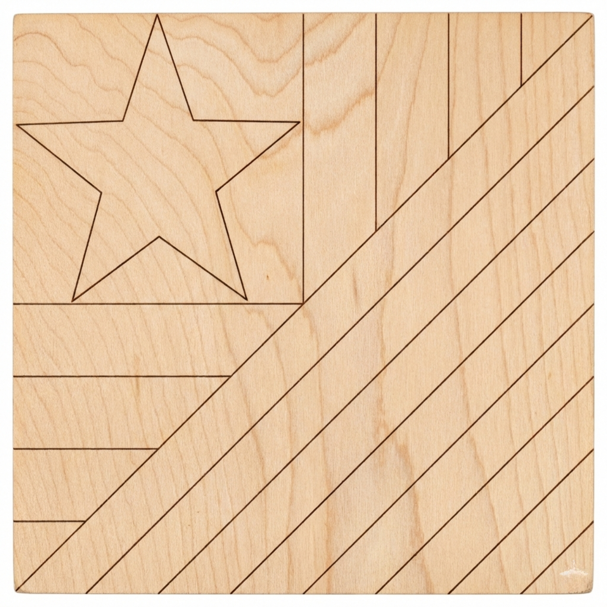 30 - 12x12 Flag with Star Barn Quilts - A Vision to Remember