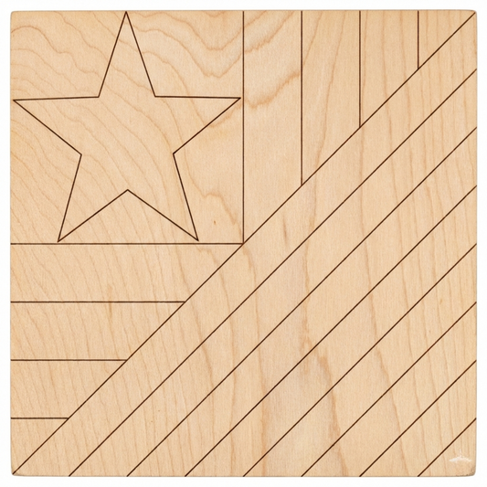 30 - 12x12 Flag with Star Barn Quilts - A Vision to Remember