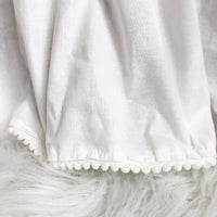 Mini Crib Skirt, Pom Crib Skirt, Dust Ruffle, Baby Girl Nursery Bedding