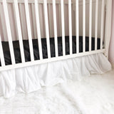 Mini Crib Skirt, Pom Crib Skirt, Dust Ruffle, Baby Girl Nursery Bedding