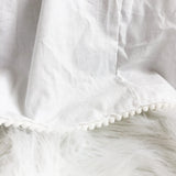 Mini Crib Skirt, Pom Crib Skirt, Dust Ruffle, Baby Girl Nursery Bedding