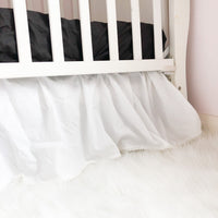 Mini Crib Skirt, Pom Crib Skirt, Dust Ruffle, Baby Girl Nursery Bedding