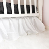 Mini Crib Skirt, Pom Crib Skirt, Dust Ruffle, Baby Girl Nursery Bedding