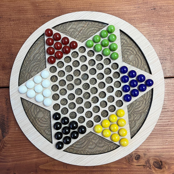 Wooden Chinese Checkers Board Game – Classic Kids Game – Fun Family Activity – Handmade Wooden Toy – Birthday Gift for Kids