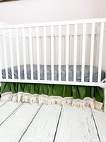 Crib Skirt Baby Girl Bedding, Purple Macrame Crib Bedding Baby Girl Nursery Decor