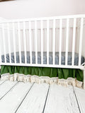 Crib Skirt Baby Girl Bedding, Purple Macrame Crib Bedding Baby Girl Nursery Decor