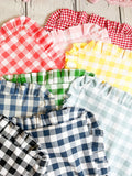 Coral Pink and White Buffalo Plaid Pillow, Ruffle Pillow Plus Other Colors, Gingham Pillows for Home