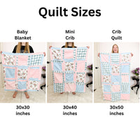 Airplane Quilt Baby Rag Quilt, Boy Crib Bedding Set, Baby Shower Git