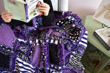 Purple Gothic Bedding, Queen Size Quilt for Sale, Black and White Homemade Quilts