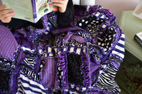 Purple Gothic Bedding, Queen Size Quilt for Sale, Black and White Homemade Quilts