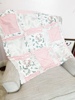 Elephant Blanket Baby Girl Rag Quilt, Elephant Quilts, Pink Crib Bedding Homemade Quilts for Baby Girl - A Vision to Remember