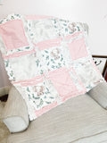 Elephant Blanket Baby Girl Rag Quilt, Elephant Quilts, Pink Crib Bedding Homemade Quilts for Baby Girl - A Vision to Remember
