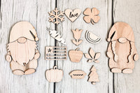 Handmade Gnome Signs DIY Kits for Adults Interchangeable Sign, Unpainted Wood Make Your Own Sign