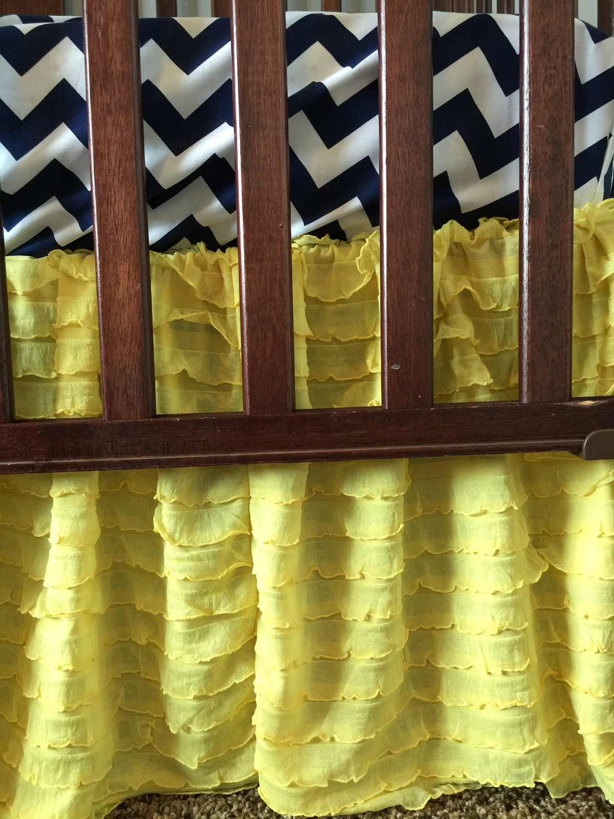 Yellow Crib Skirt Girl Nursery Bedding, Ruffle Bed Skirt Crib Dust Ruffle - A Vision to Remember