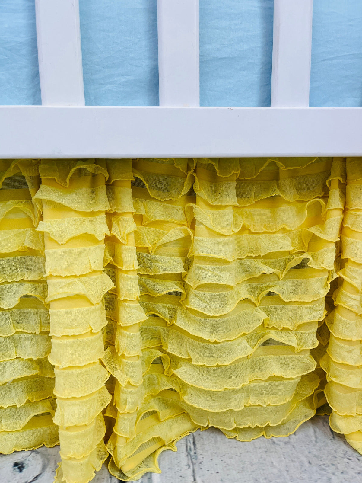 Yellow Crib Skirt Girl Nursery Bedding, Ruffle Bed Skirt Crib Dust Ruffle - A Vision to Remember