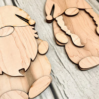 Handmade Gnome Signs DIY Kits for Adults Interchangeable Sign, Unpainted Wood Make Your Own Sign